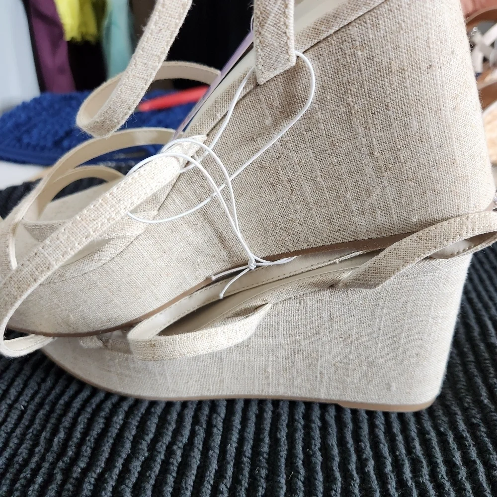 Wild Fable Women's Platform Wedge High Heel Sandals Ankle Strap,Memory Foam